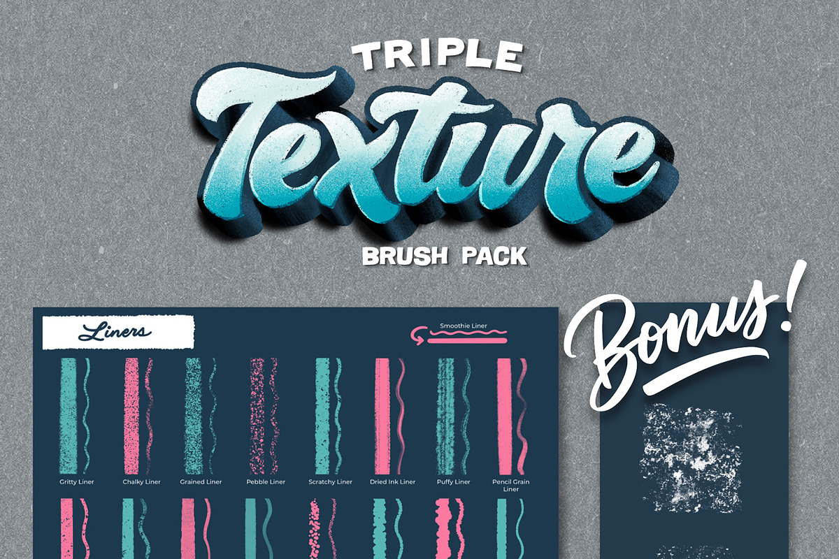 Triple Texture Brush Bundle, a Brush Add-On by Cynlop Ink (Photo 3 of 8)