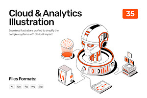 35 Cloud and Analytics Isometric, a Technology Illustration by Brickclay