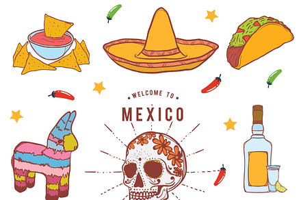 Mexico Icons set