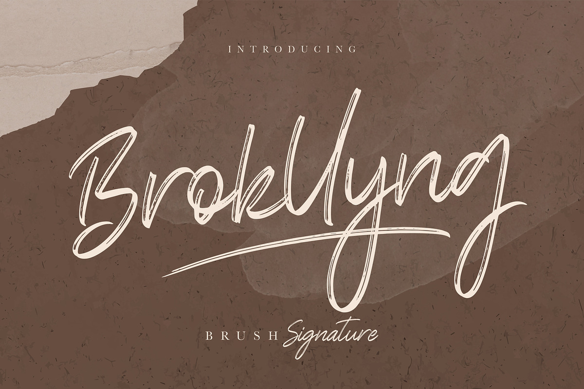 Brokllyng Brush Signature, a Script Font by Creatype Studio (Photo 1 of 12)