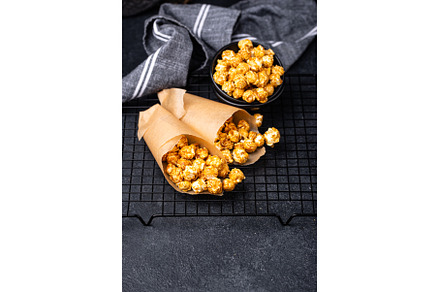 Salted caramel popcorn in bowl, a Food & Drink Photo by Yulia Furman