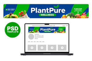 Healthy foods youtube banner, a Social Media Template by Vaughn Studios
