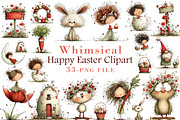 Whimsical Happy Easter Clipart, an Illustration by Libby Wishes (Thumbnail 1 of 7)