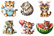Cute Tiger Cub Clipart Collection, an Illustration by DreamPrint404 (Thumbnail 3 of 4)