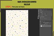 Baby oversized Romper Mockup, a Hoody Mockup by Nora Gad (Thumbnail 3 of 16)