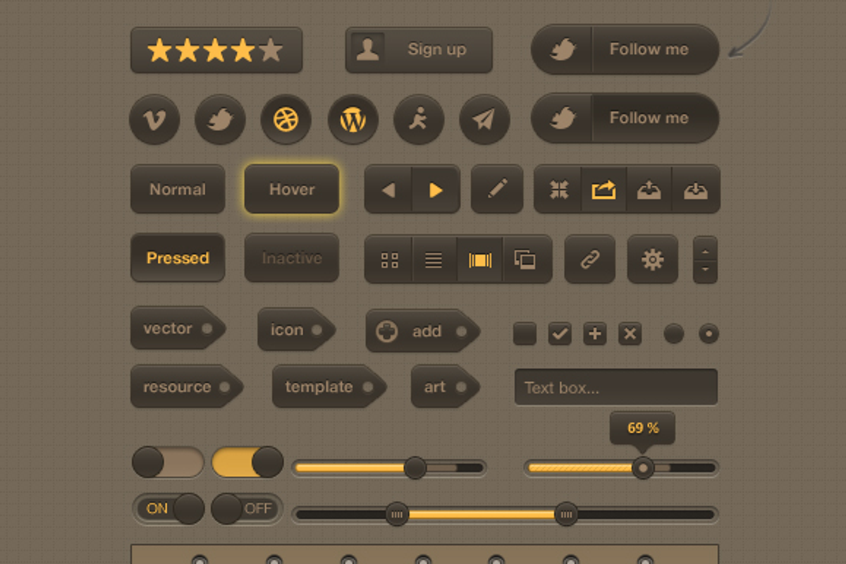 Smooth Dark UI Kit, an UI Kit Template by Pixlsby.me (Photo 2 of 4)