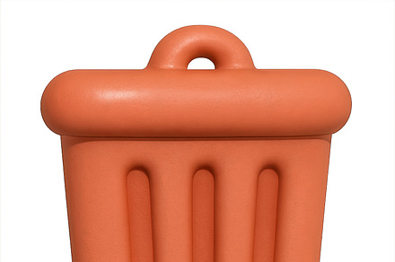 Trash can icon with retro design on