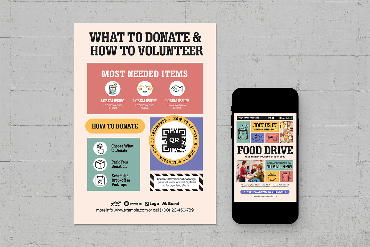 Food Drive Flyer Templates, a Flyer Template by BrandPacks (Photo 3 of 5)