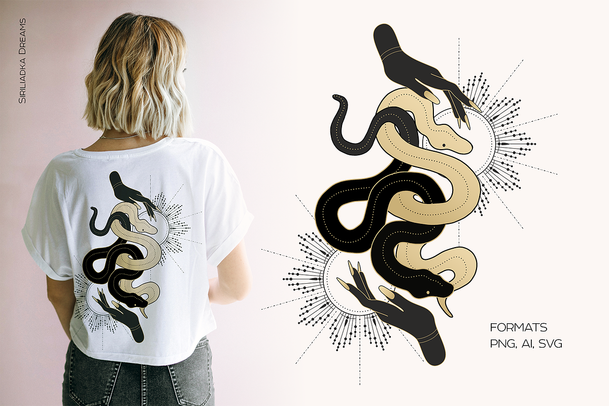 Collection of snakes in hands, an Animal Illustration by Siriliadka Dreams (Photo 5 of 9)