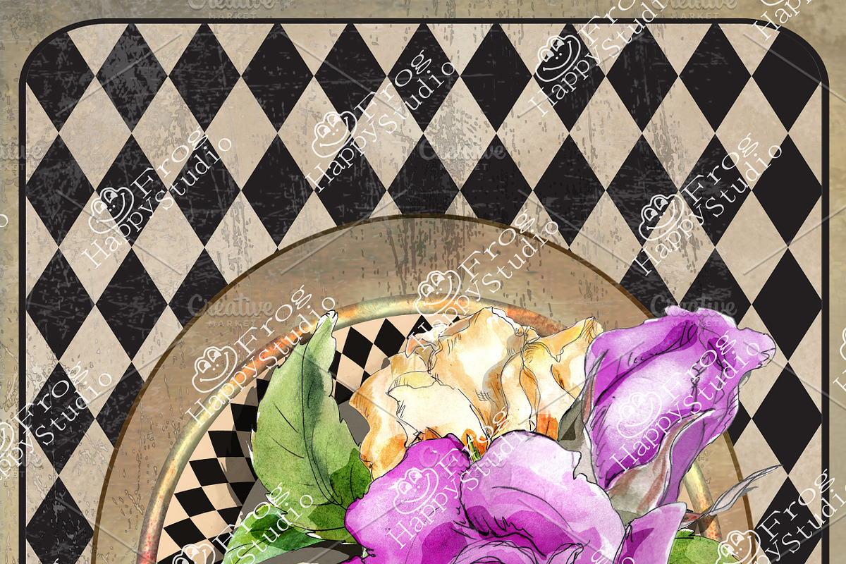 Alice in Wonderland Poster Roses, an Object Graphic by Arevka