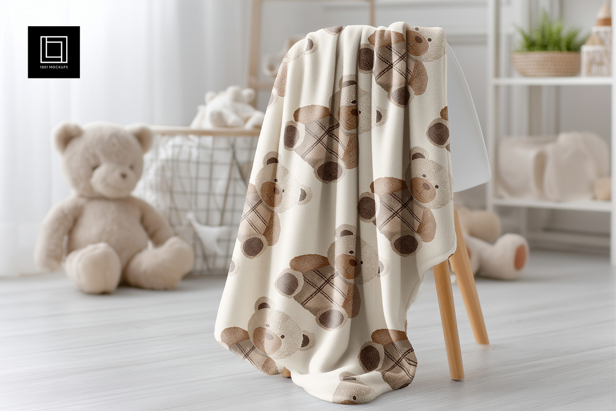 Nursery Interior Blanket Mockup PSD, a Household Mockup by 1001 mockups (Photo 1 of 7)