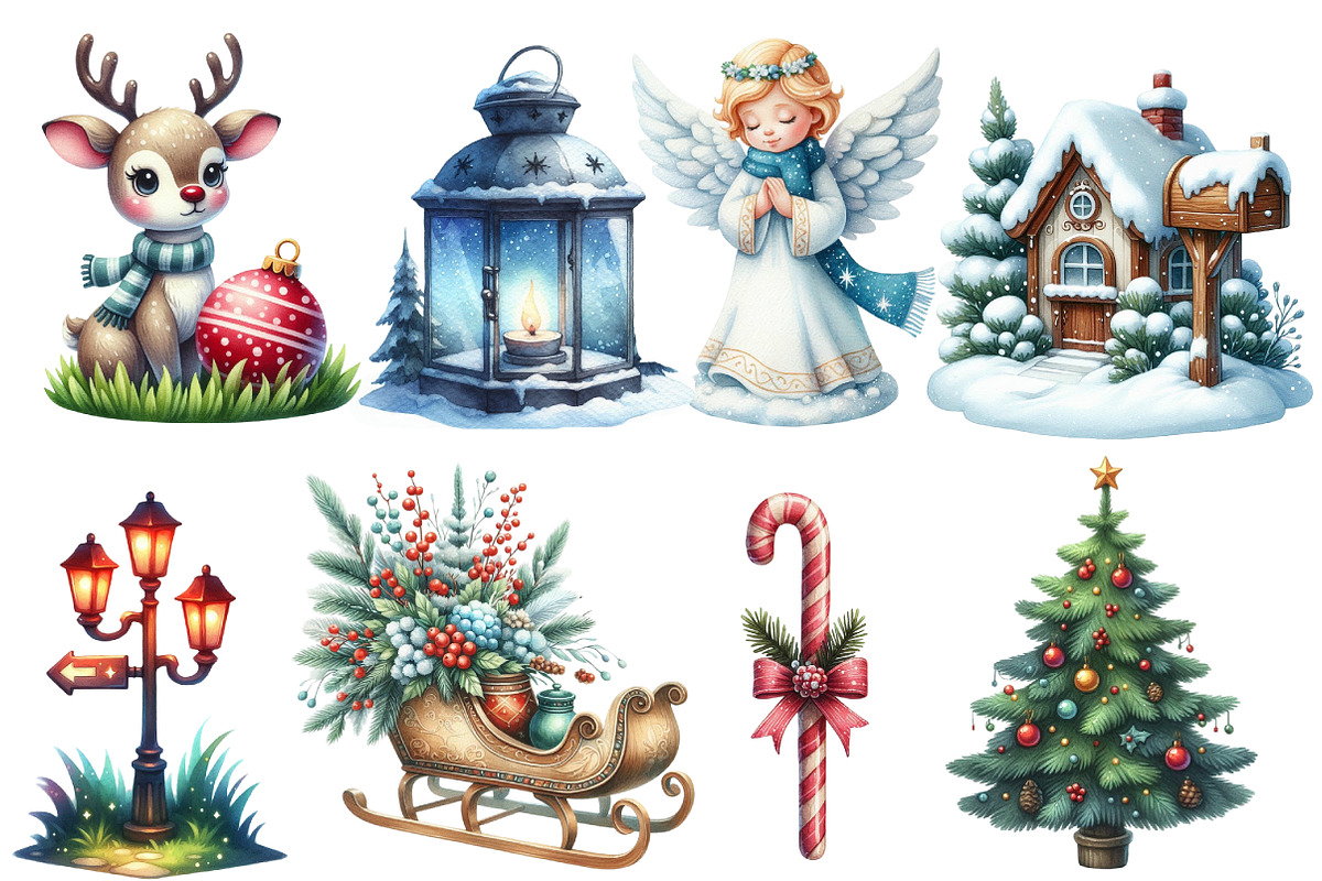 Cute Christmas Day Clipart, an Illustration by Designworld (Photo 2 of 6)