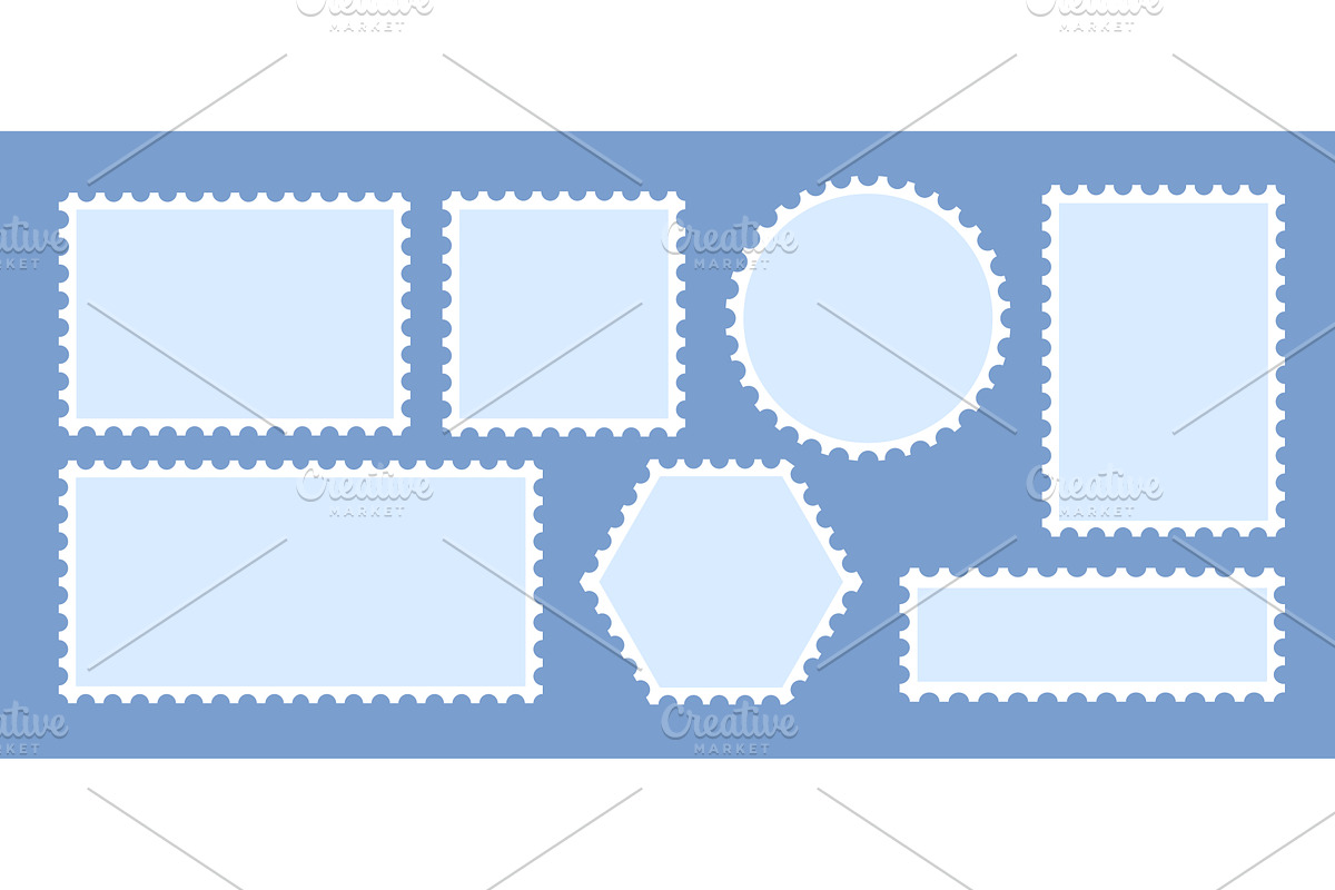Empty postage marks. Postcard stamp, an Illustration by Stock-Smart-Start