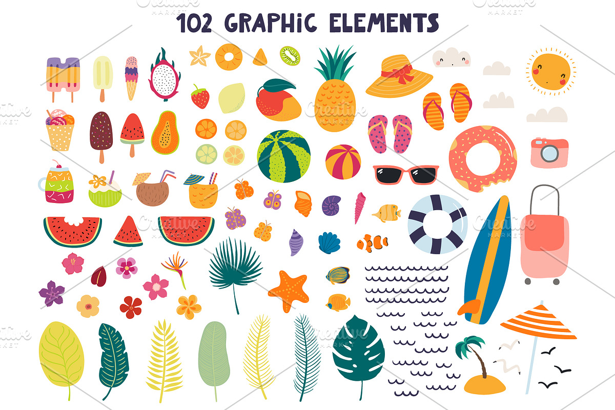 Summer Vibes, Cute Animals Graphics, an Animal Illustration by sceptical cactus (Photo 5 of 13)