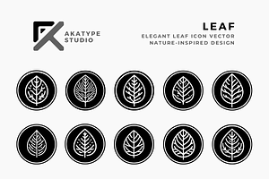 Leaf Badge Icon, a Solid Icon by Akatype Studio