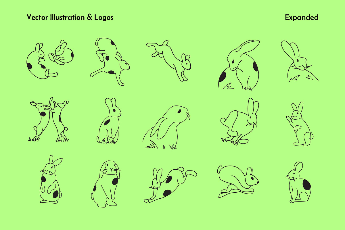 Rabbits Mascot - Vector, an Animal Illustration by By_Pedram (Photo 2 of 7)
