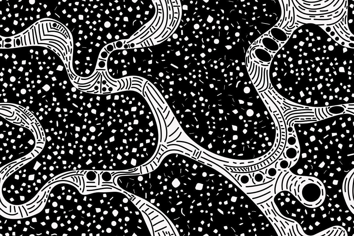 white black geometric wavy, a Pattern Graphic by AAN Seamless Shop (Photo 2 of 3)