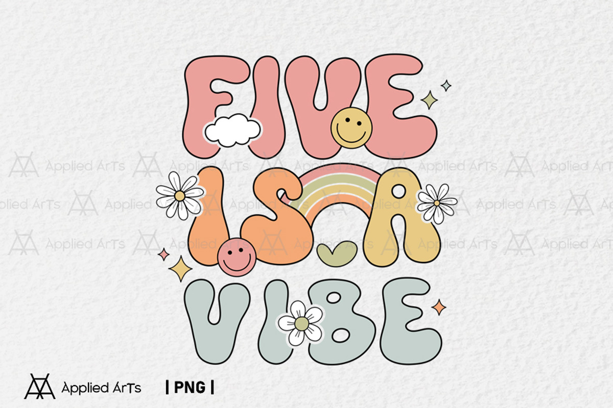 Five is a Vibe, Groovy 5th Birthday, an Object Graphic by Applied Arts (Photo 1 of 4)