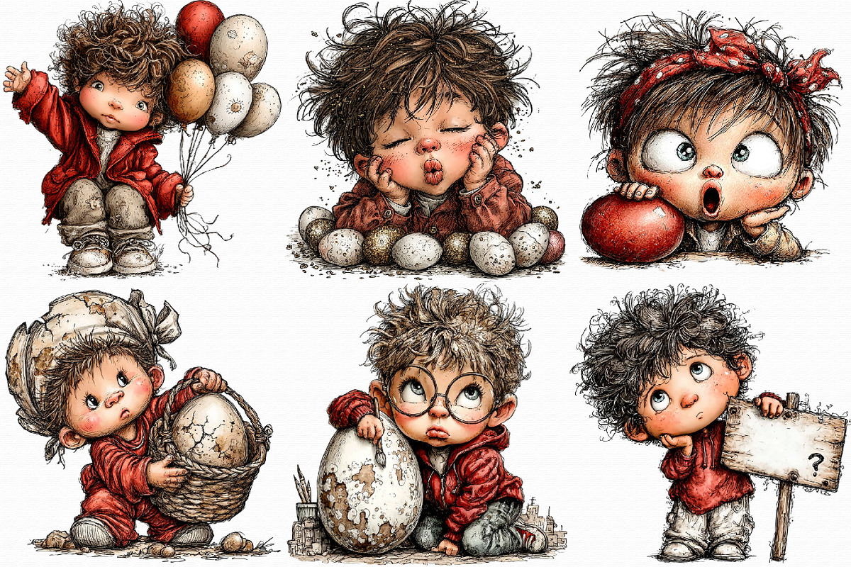 Funny Quirky Easter Boys Clipart Bun, an Illustration by Libby Wishes (Photo 6 of 7)