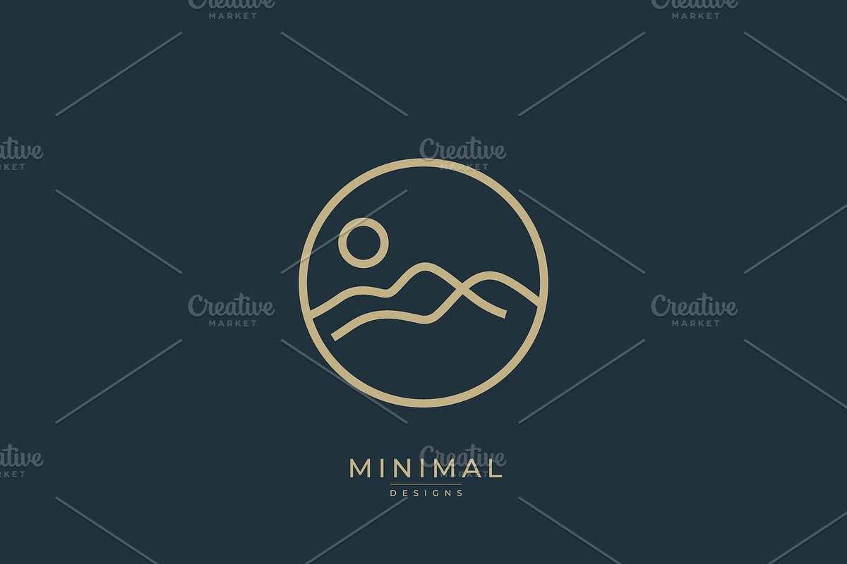 logo of a mountain and sun, a Branding & Logo Template by idesign_4u
