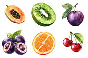 Watercolor Tropical Fruits Summer, an Illustration by designcity5 (Thumbnail 3 of 5)