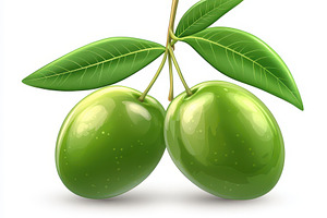 Fresh Green Olives on Branch with Le, a Food & Drink Photo by Pixeness Studio