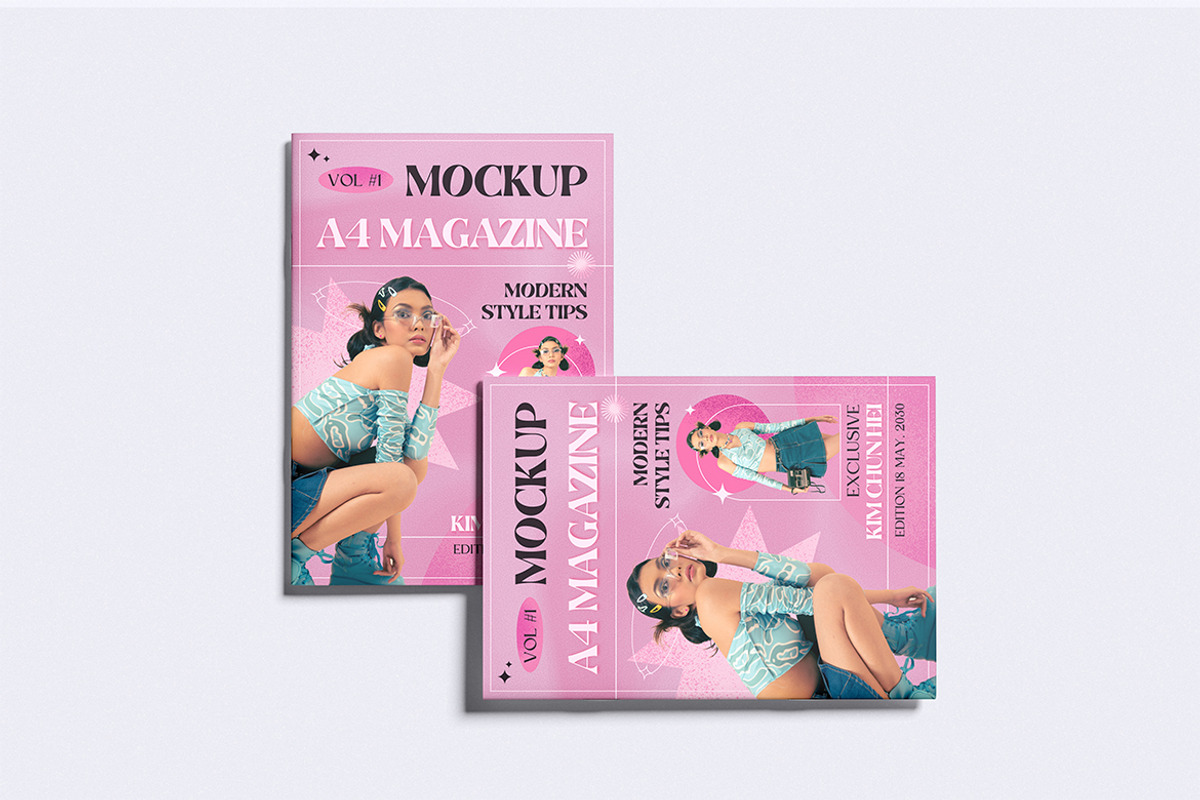 Realistic A4 magazine Mockup, a Books & Magazine Mockup by Pikachudesign