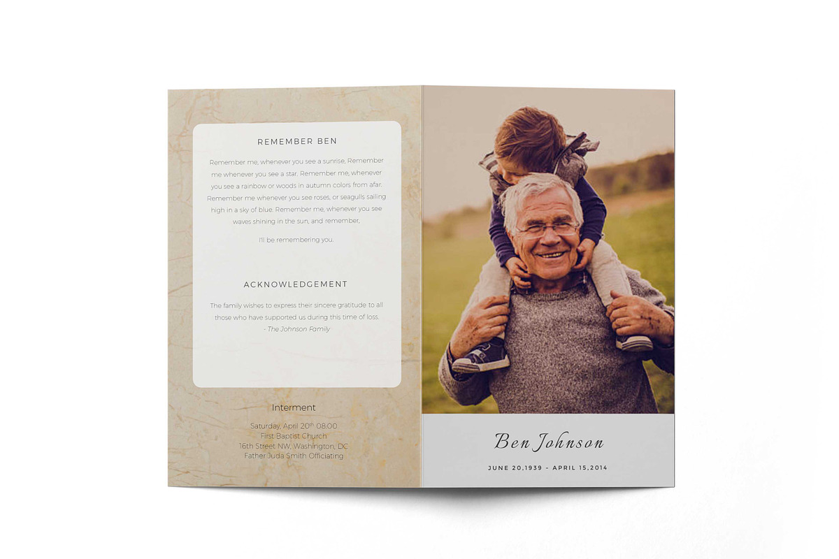 Funeral order of service program, an Invitation Template by inserenity (Photo 2 of 5)