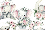 18 Baby Elephant Clipart, an Animal Illustration by Pati Charm Studio (Thumbnail 1 of 8)