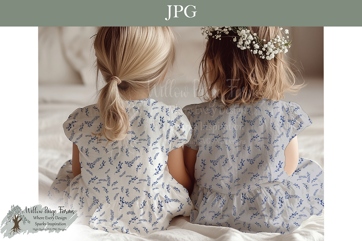 Blue Fern Toile Seamless Pattern, an Object Illustration by Willow Paige Farms (Photo 3 of 8)