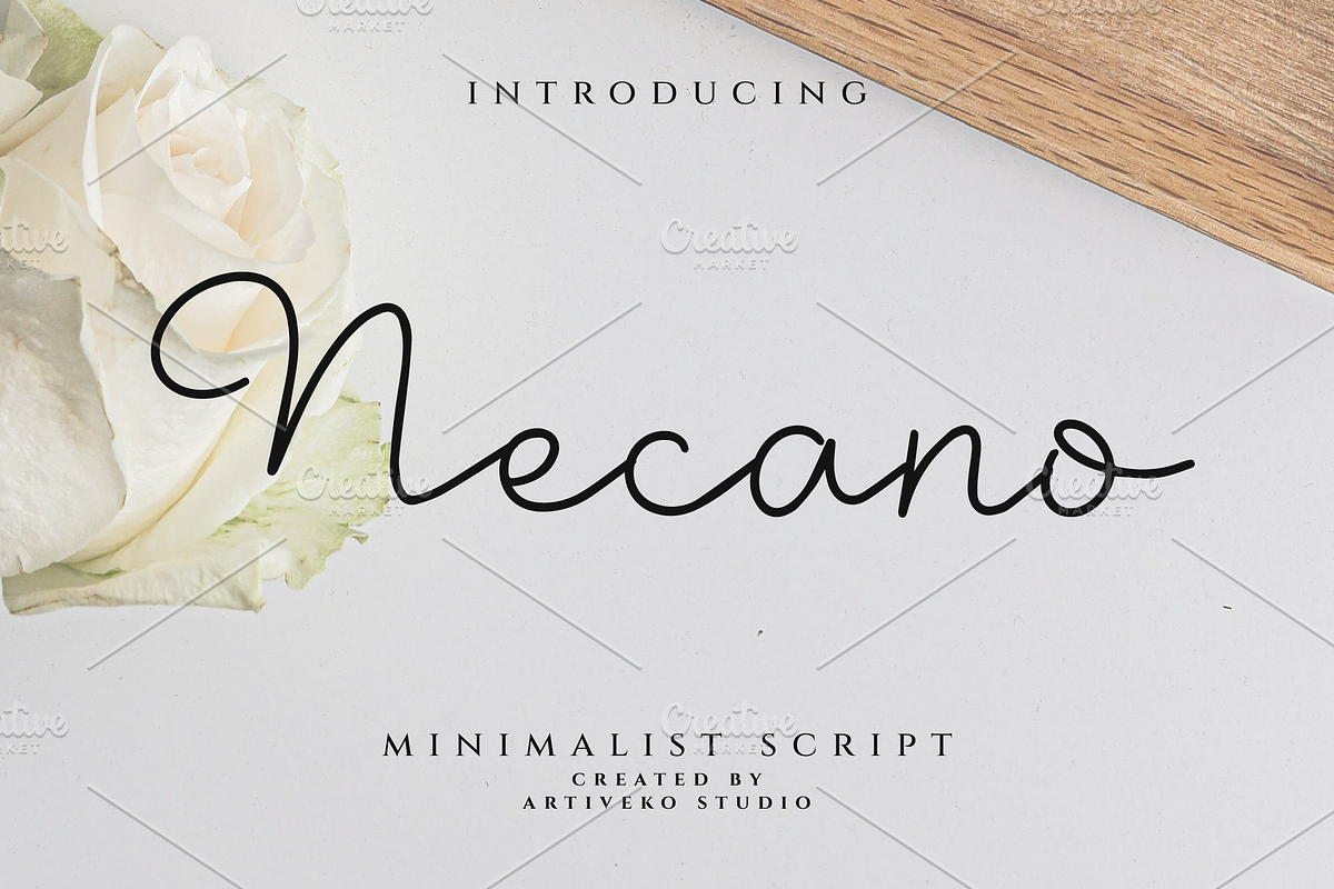 Necano Minimalist Script Font, a Script Font by Artiveko (Photo 1 of 7)