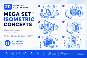 Isometric Illustrations Bundle, a Work Illustration by alexdndz