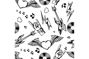 Rock and roll music seamless pattern, a Texture Graphic by incomible