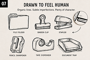 28 Hand-Drawn Stationery Doodles, an Object Illustration by Designs24hr (Thumbnail 7 of 9)