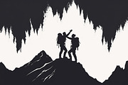 Mountain Hiking Silhouette Set, an Illustration by BIPLOB EXPERT (Thumbnail 11 of 21)