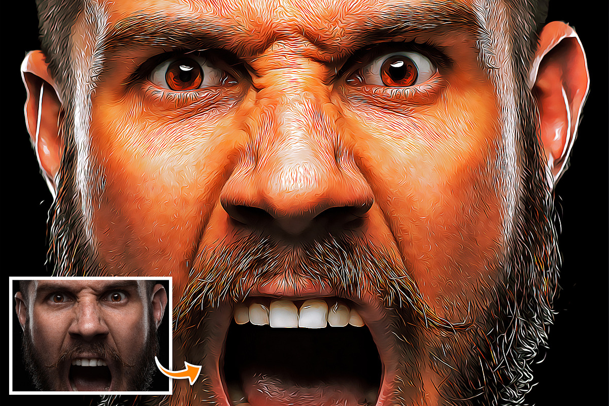 Cartoon Oil Painting, an Action Add-On by U_Design (Photo 8 of 8)