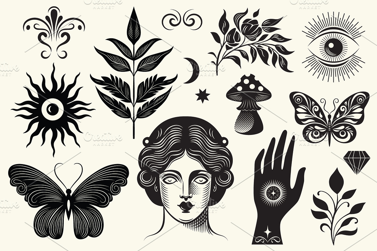 Mystic symbols & signs, a Decorative Illustration by lenlis (Photo 3 of 14)