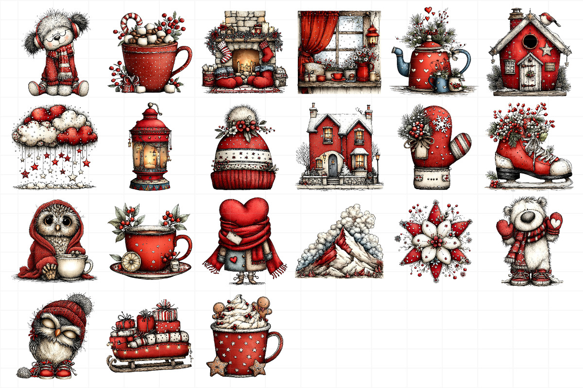 Whimsical Winter Clipart Bundle, an Illustration by Daily.Designs (Photo 3 of 5)