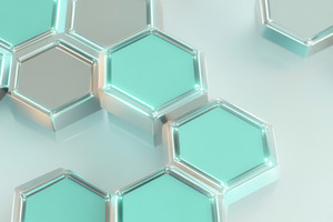 Abstract render of metallic honeycom, a Photo by Dvoevnore photos