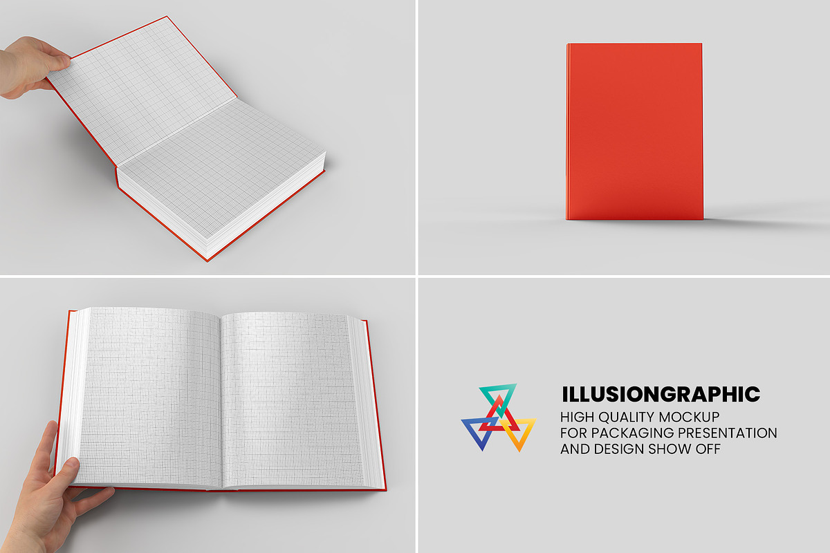 Big Book Cover Mockup - 11 Views, a Books & Magazine Mockup by Illusiongraphic (Photo 26 of 26)