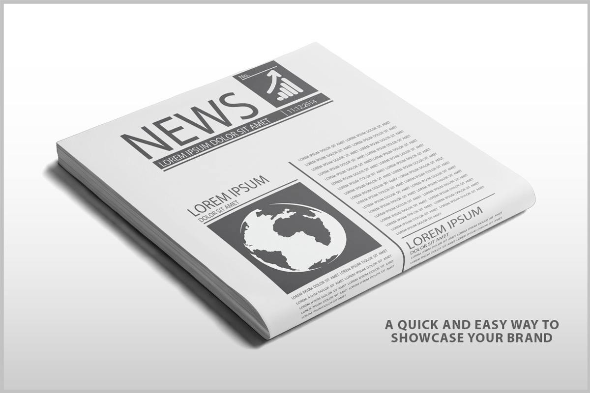 Newspaper Mockup PSD, an Advertising Mockup by Bruno's Shop (Photo 2 of 4)