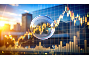Stock market bubble floating with, a Business Photo by Igor Tichonow