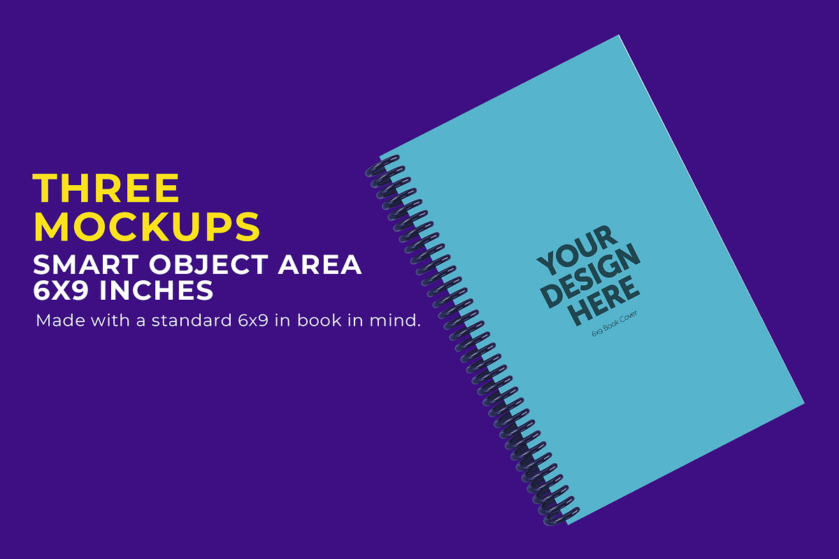 6x9 Spiral Bound Notebook Mockup, a Print Template by IFBdesign (Photo 4 of 7)