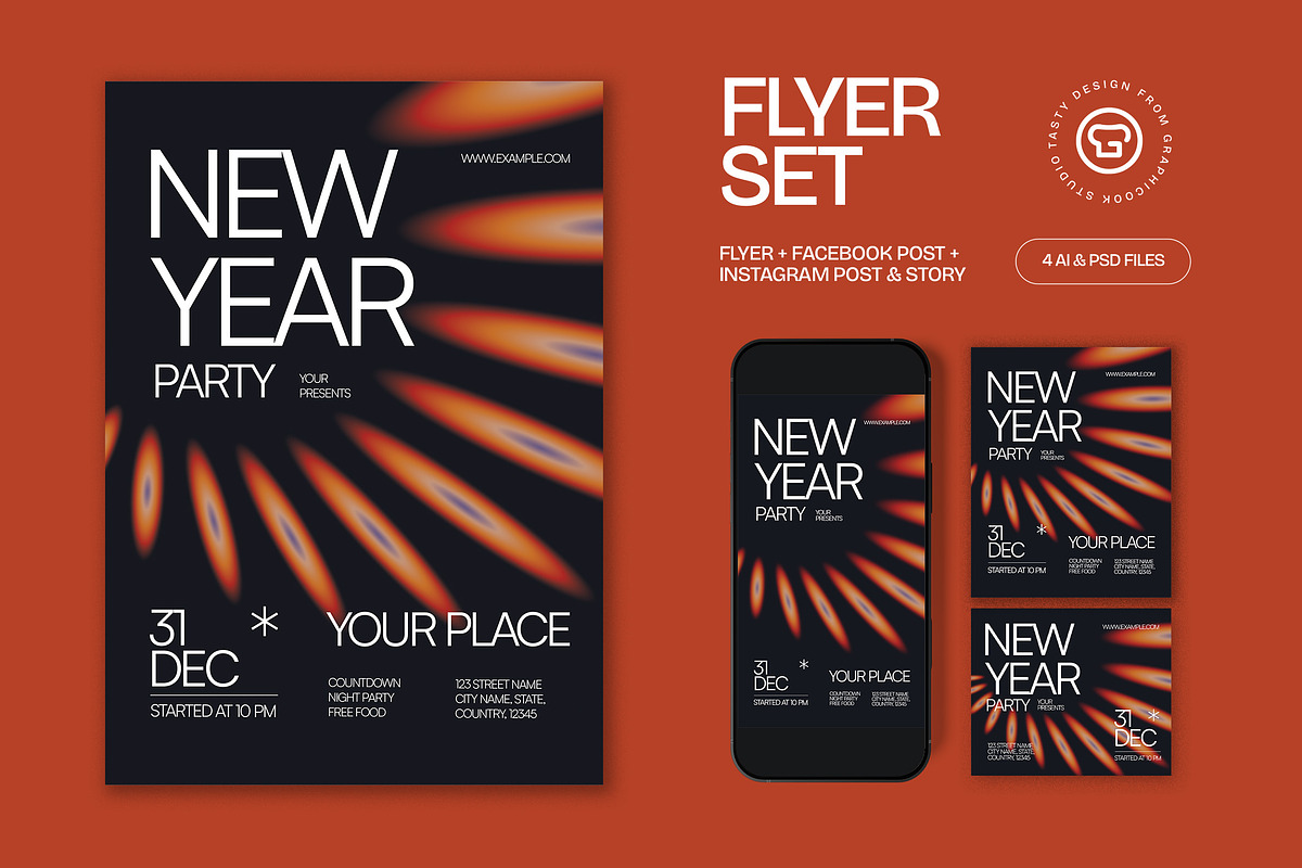 New Year Flyer, a Flyer Template by graphicook (Photo 1 of 3)