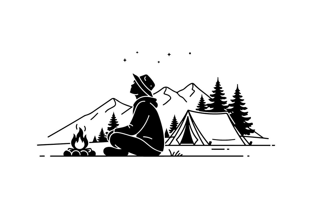 Wild Camping Silhouette Set, an Object Graphic by yasushie (Photo 2 of 6)