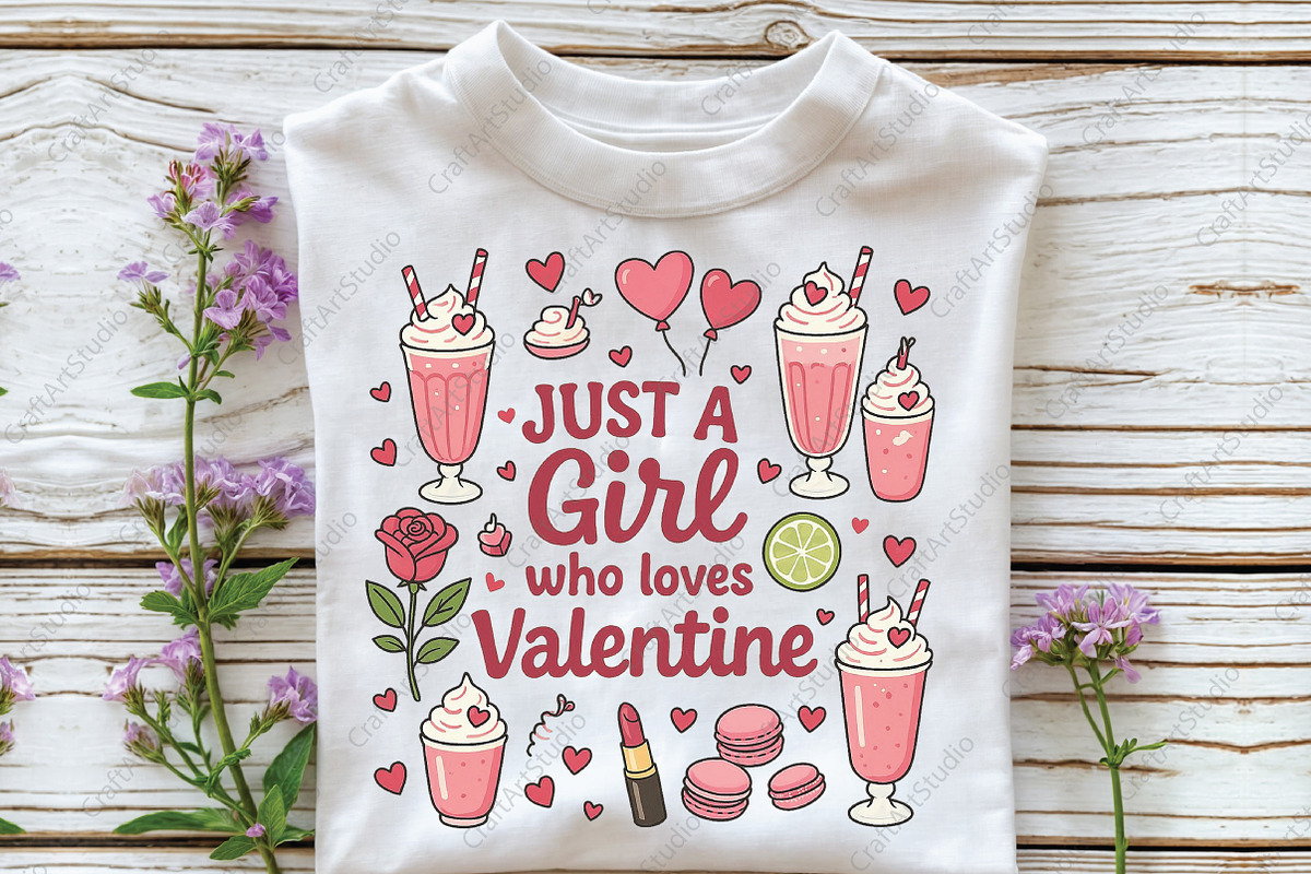 Pink Valentine PNG Sublimation, an Illustration by CraftArtStudio (Photo 2 of 3)