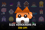 100 Asset Cute House Kawaii, a Decorative Illustration by Eka Design (Thumbnail 3 of 5)