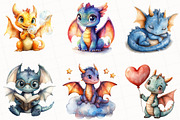 Baby Dragon Sublimation Clipart, an Illustration by OK Design (Thumbnail 2 of 5)