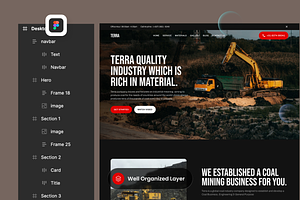 Mining Industrial Landing Page