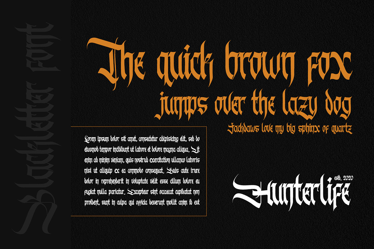 Hunterlife, a Blackletter Font by Vintage Division (Photo 2 of 10)
